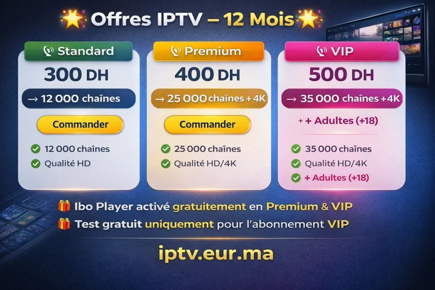 Abonnement à vie IPTV Player Smart TV Meilleur Prix Maroc